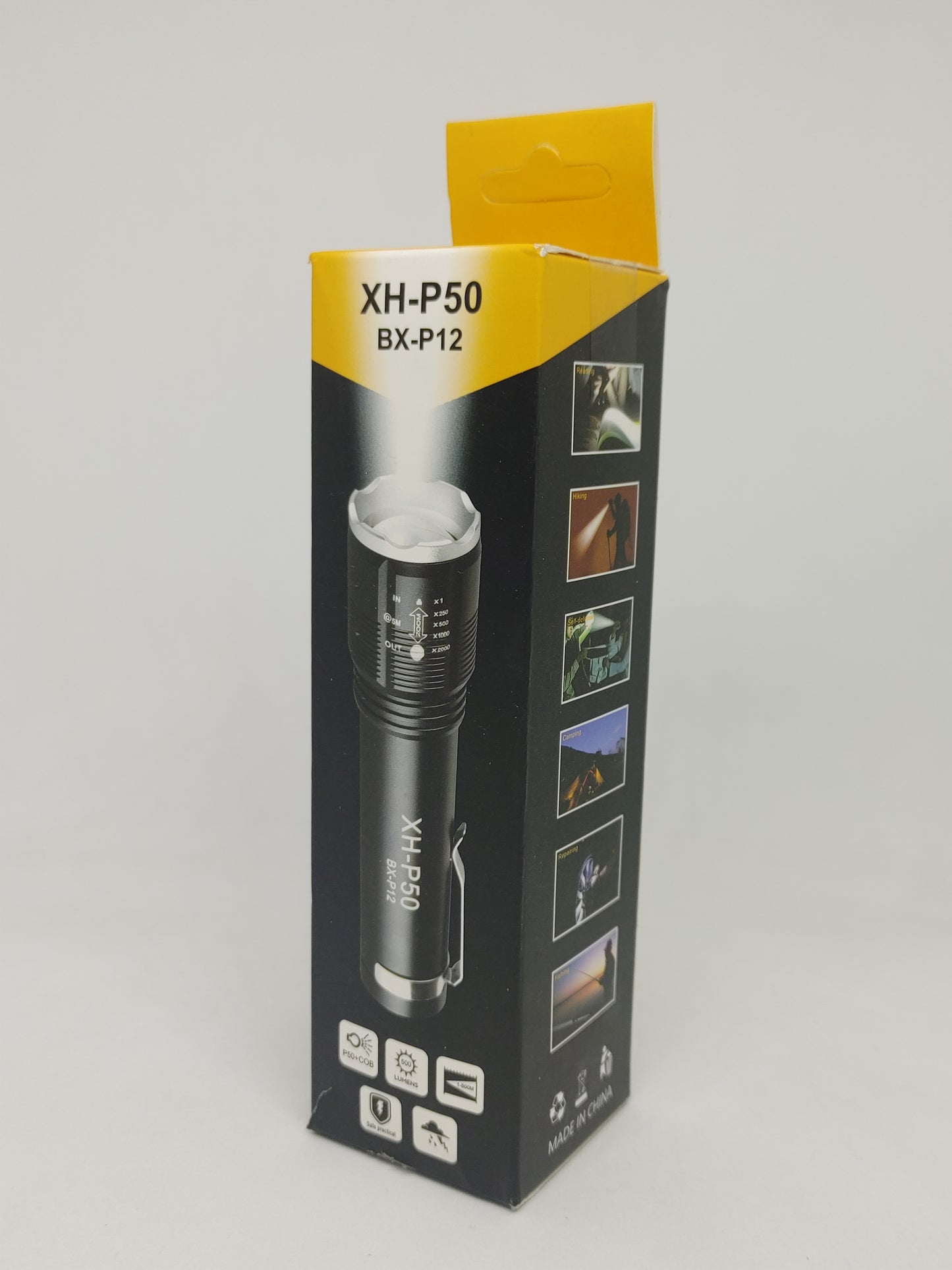 Linterna recargable con zoom