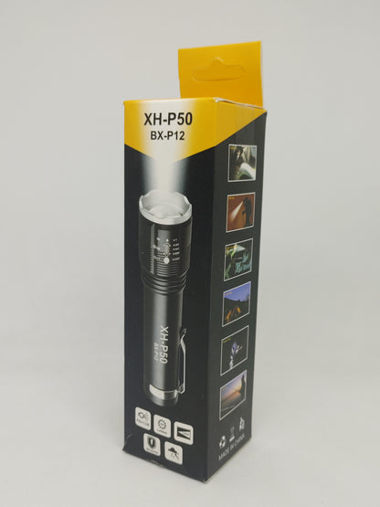 Linterna recargable con zoom